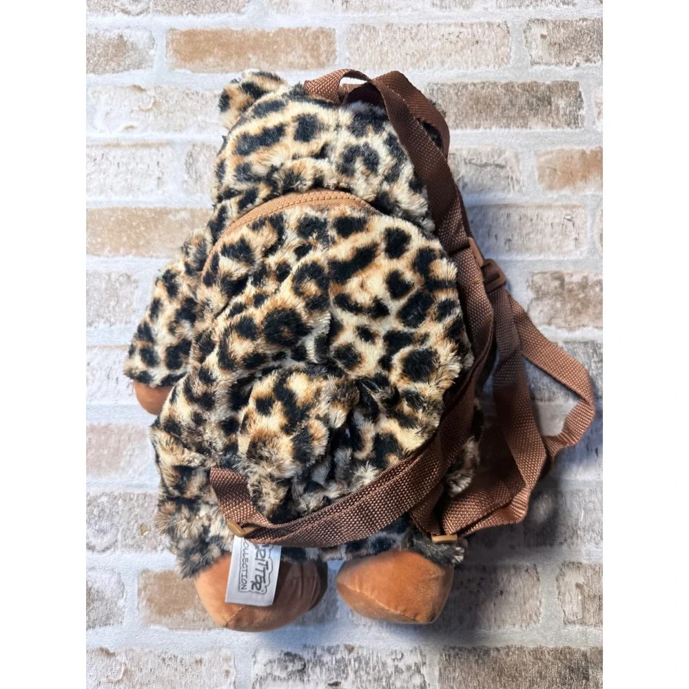 Critter Collection Leopard Plush Backpack Kids Toddler Spotted Animal Bag NEW